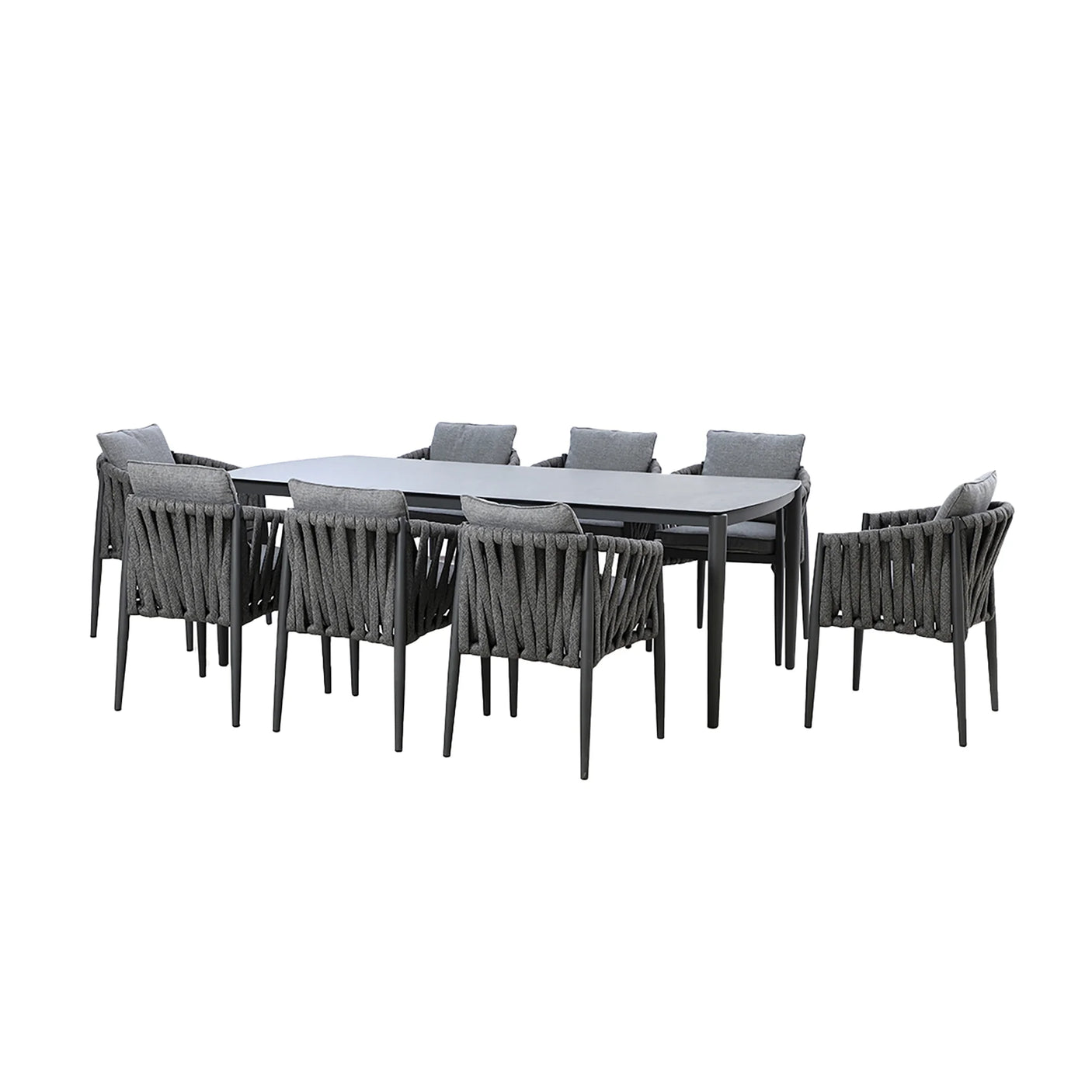 Milan 8 seat rectangular dining set