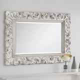 Baroque Distressed Wall Mirror - White - MIR011