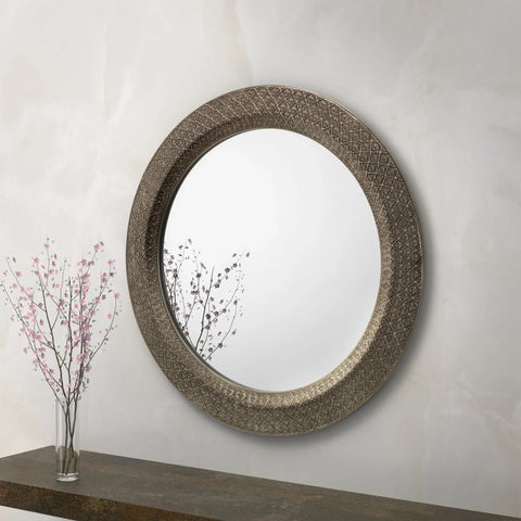 Cadence Large Round Wall Mirror - Grey - MIR025