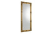 Gold ornate wall mirror with rectangular frame and decorative detailing