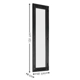 Black wall mirror with ornate frame, dimensions 131x41 cm, beveled edge detail