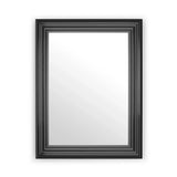 Rectangular wall mirror with black grooved frame and clear glass