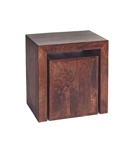 Toko Dark Mango Nest of 2 Tables made from solid mango wood