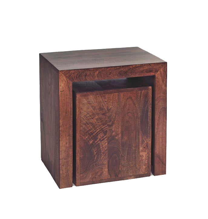 Toko Dark Mango Nest of 2 Tables made from solid mango wood