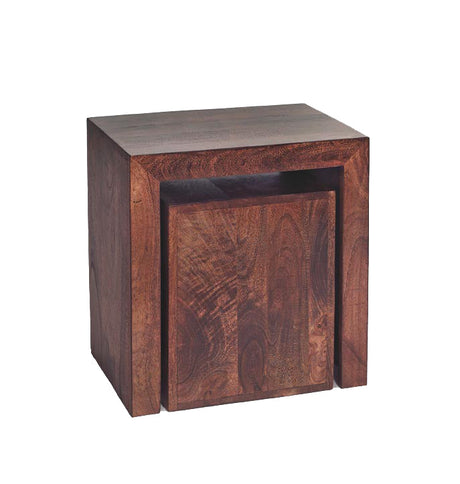 Toko Dark Mango Nest of 2 Tables made from solid mango wood