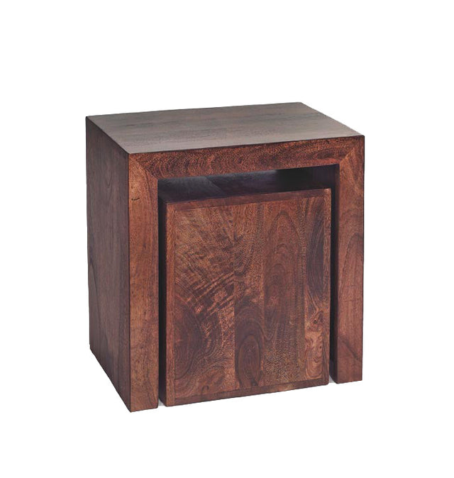 Toko Dark Mango Nest of 2 Tables made from solid mango wood
