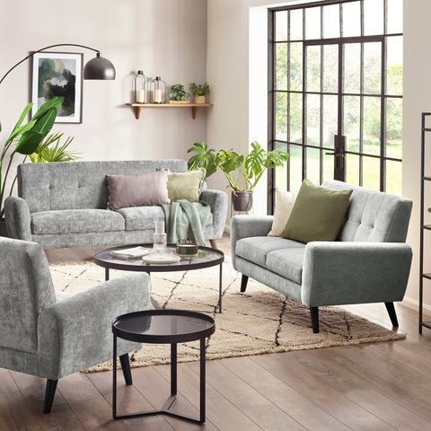 Monza 3 Seater Sofa - Light Grey - MON402