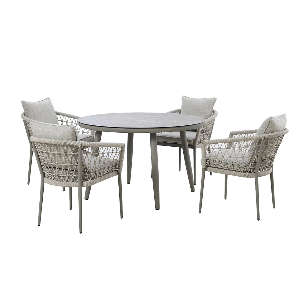 Monaco 4 Seat Round Dining Set
