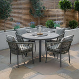 Monaco 4 Seat Round Dining Set