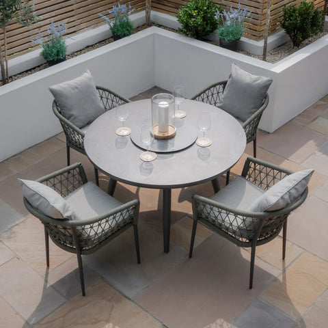 Monaco 4 Seat Round Dining Set