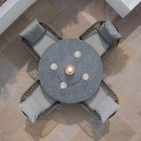 Monaco 4 Seat Round Dining Set