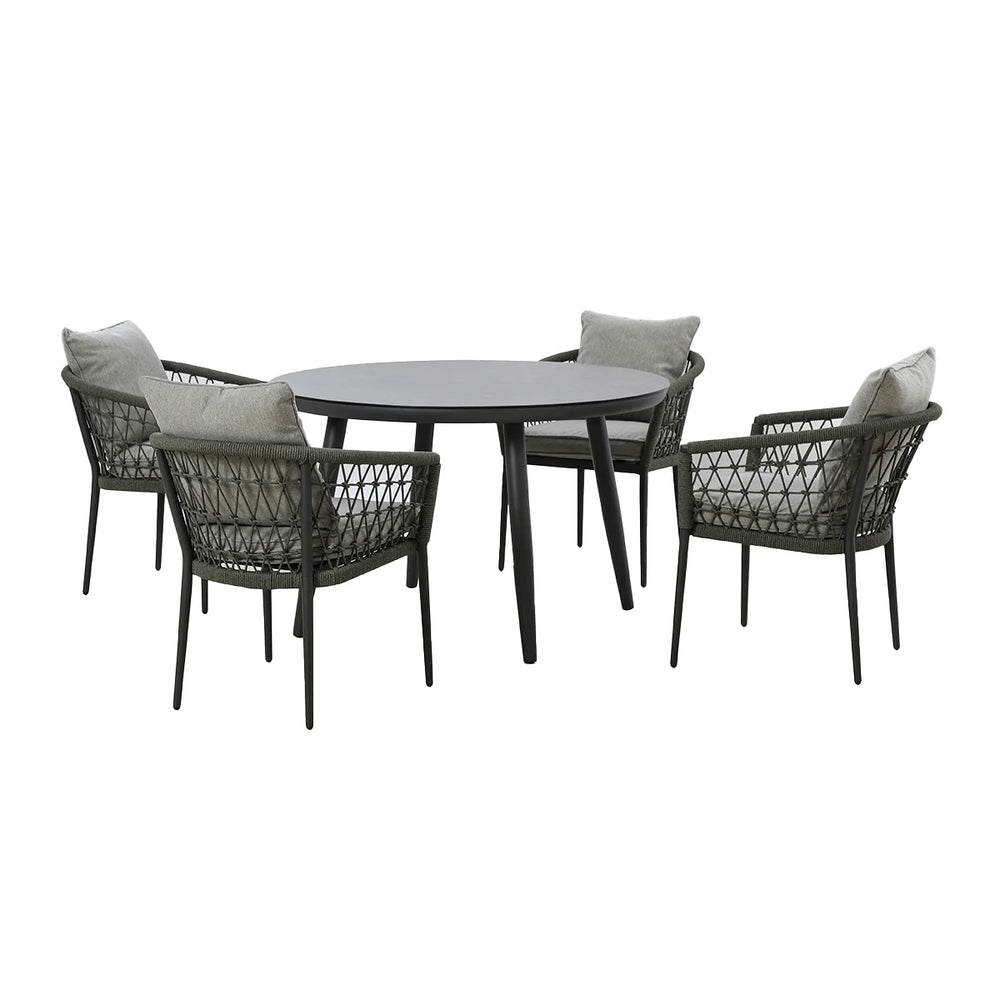 Monaco 4 Seat Round Dining Set