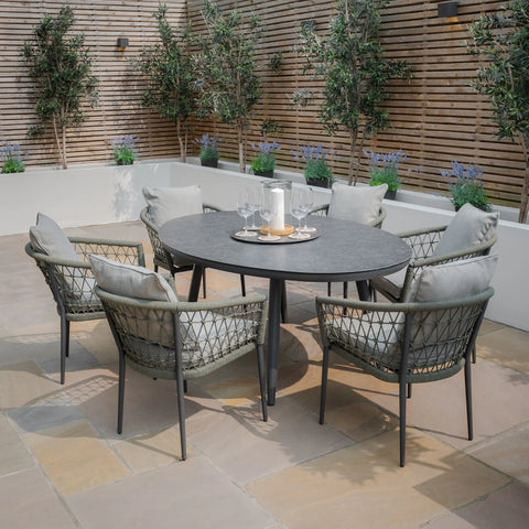 Monaco 6 Seat Oval Dining Set