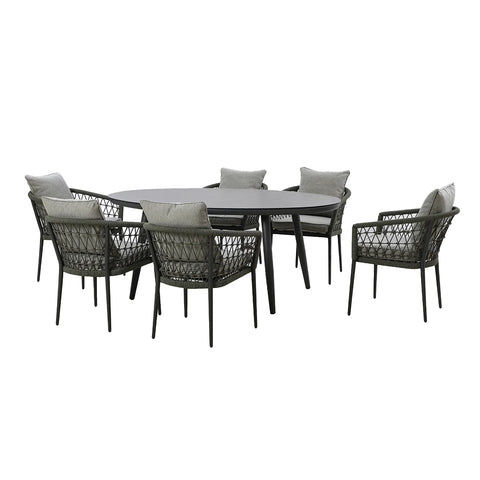 Monaco 6 Seat Oval Dining Set