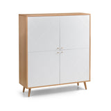 Moritz 4 Door Cabinet - White and Light Brown - MOR001