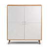 Moritz 4 Door Cabinet - White and Light Brown - MOR001