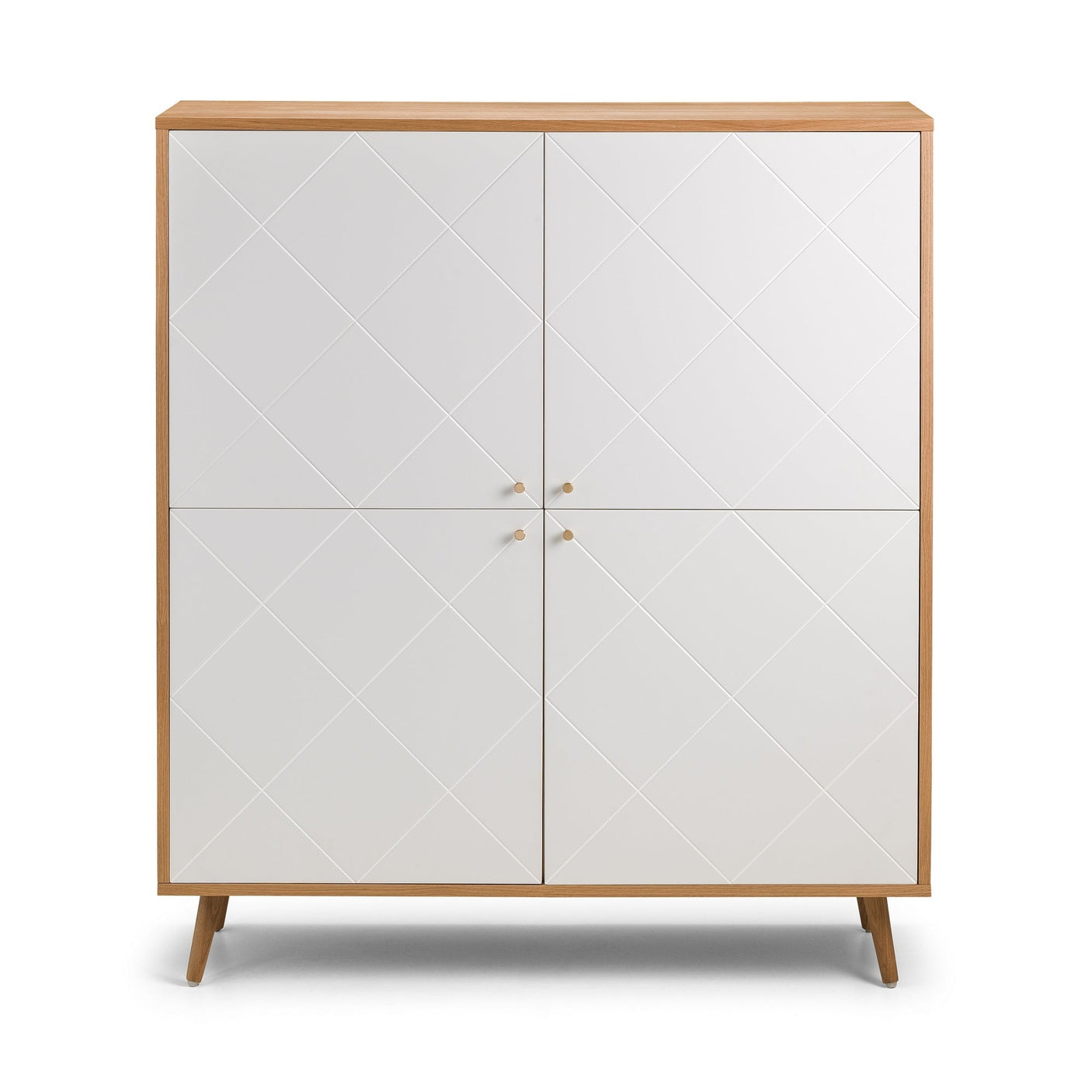 Moritz 4 Door Cabinet - White and Light Brown - MOR001