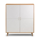 Moritz 4 Door Cabinet - White and Light Brown - MOR001