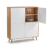 Moritz 4 Door Cabinet - White and Light Brown - MOR001