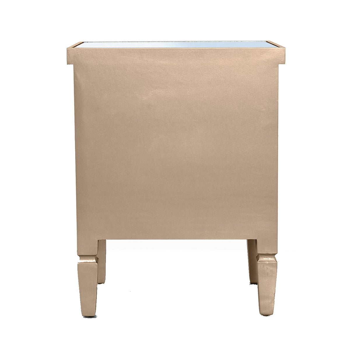 Vista 2 Drawer Dark Champagne Wood &amp; Mirror Bedside Cabinet