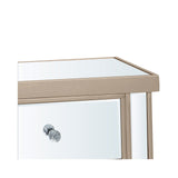 Vista 2 Drawer Dark Champagne Wood &amp; Mirror Bedside Cabinet