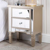 Vista 2 Drawer Dark Champagne Wood &amp; Mirror Bedside Cabinet