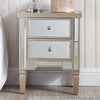 Vista 2 Drawer Dark Champagne Wood &amp; Mirror Bedside Cabinet