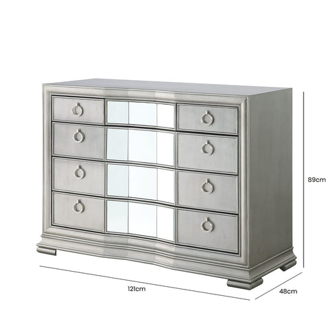 Lucca 5 Drawer Mirror Chest Grey