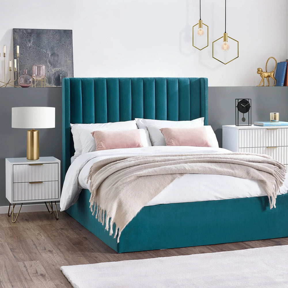 Murano 2 Drawer Bedside - White - MUR001