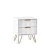 Murano 2 Drawer Bedside - White - MUR001