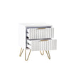 Murano 2 Drawer Bedside - White - MUR001