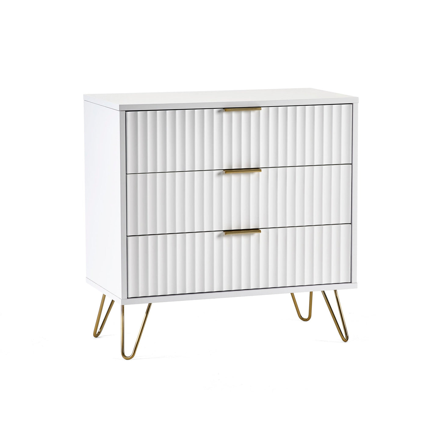 Murano 3 Drawer Chest - White - MUR002