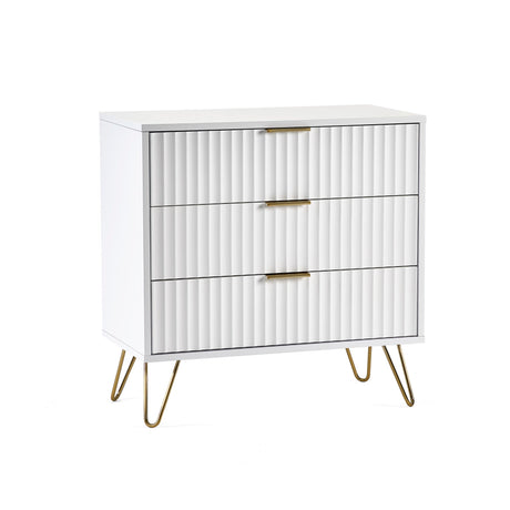Murano 3 Drawer Chest - White - MUR002