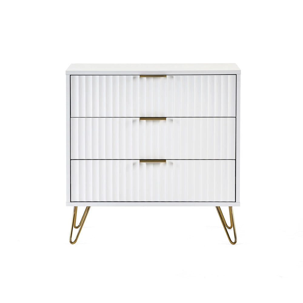 Murano 3 Drawer Chest - White - MUR002