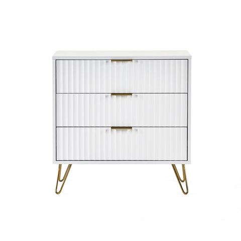 Murano 3 Drawer Chest - White - MUR002
