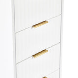 Murano 5 Drawer Tallboy - White - MUR003
