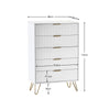Murano 5 Drawer Chest - White - MUR004