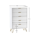 Murano 5 Drawer Chest - White - MUR004