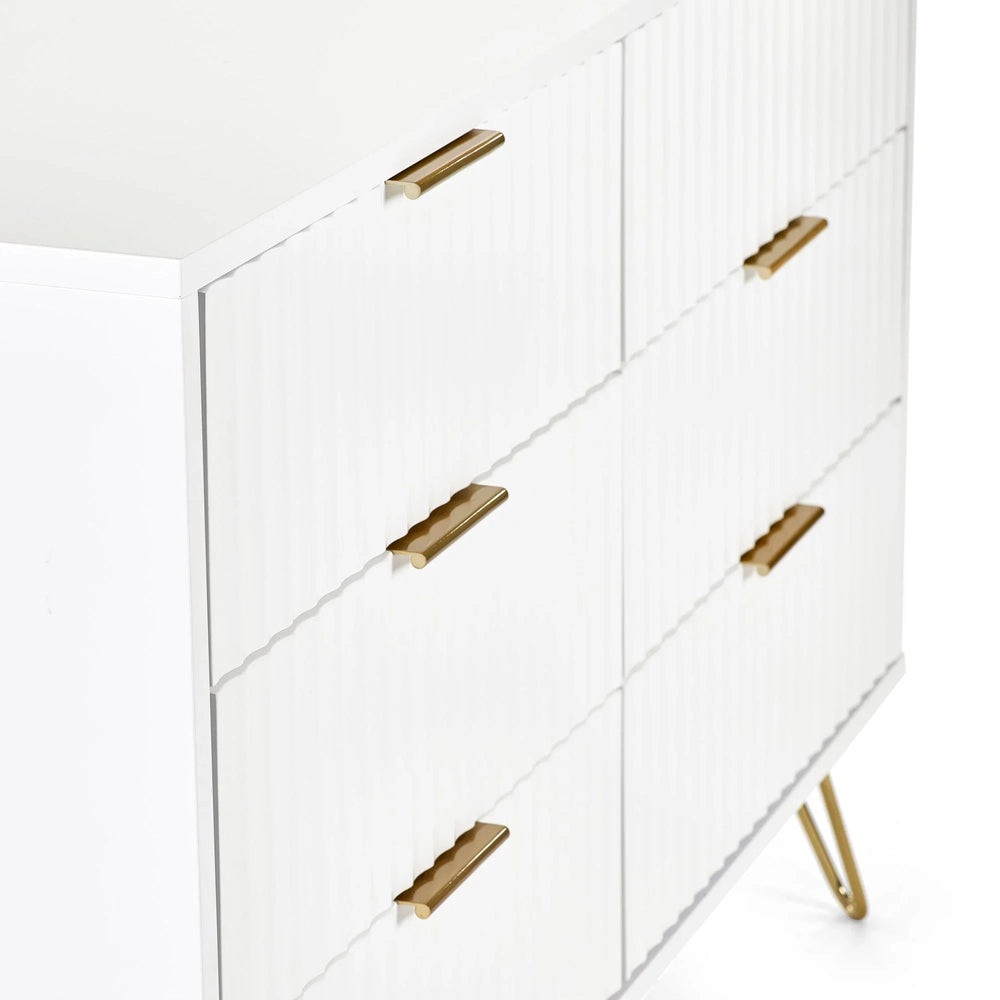 Murano 6 Drawer Chest - White - MUR005