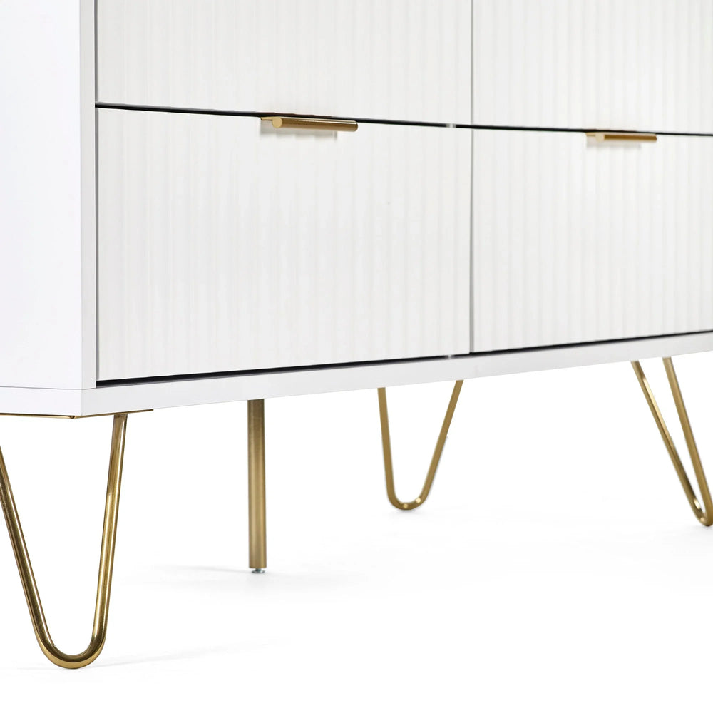 Murano 6 Drawer Chest - White - MUR005