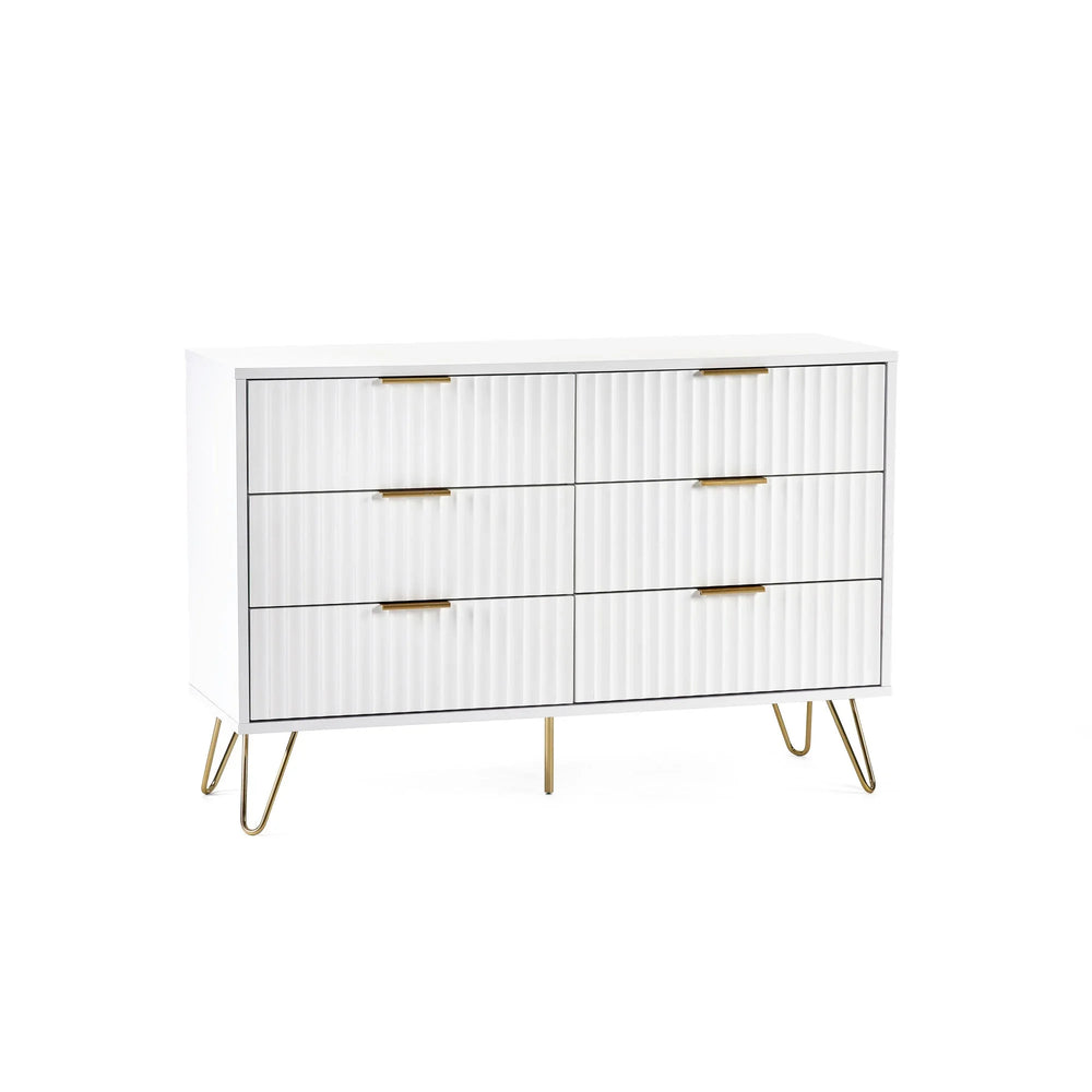 Murano 6 Drawer Chest - White - MUR005