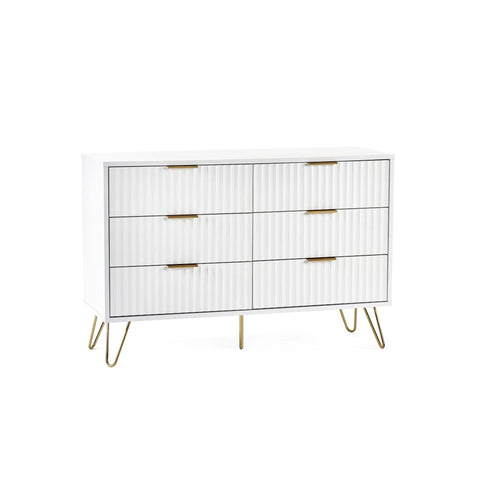 Murano 6 Drawer Chest - White - MUR005