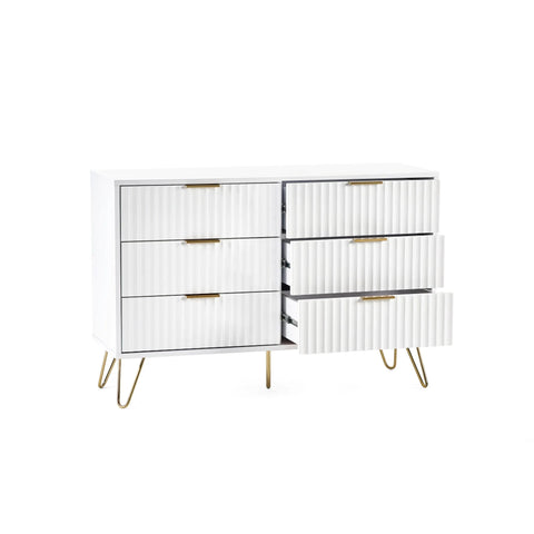 Murano 6 Drawer Chest - White - MUR005