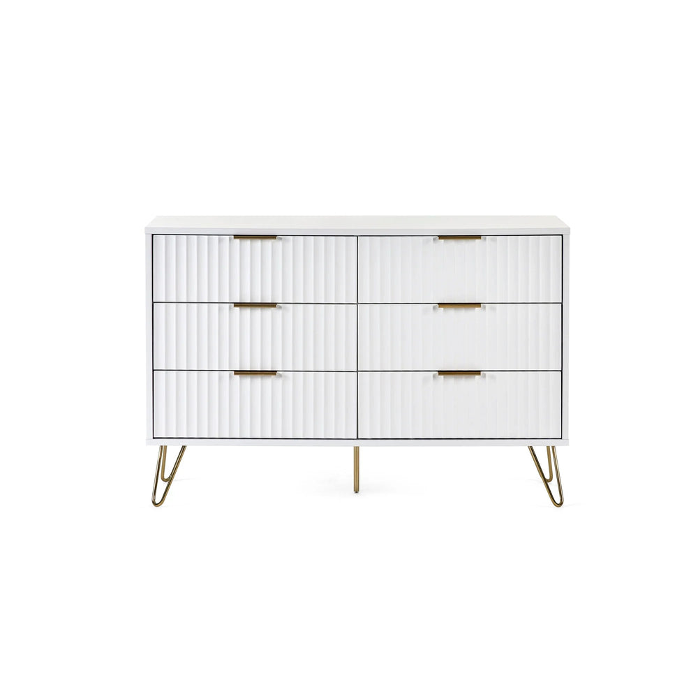 Murano 6 Drawer Chest - White - MUR005
