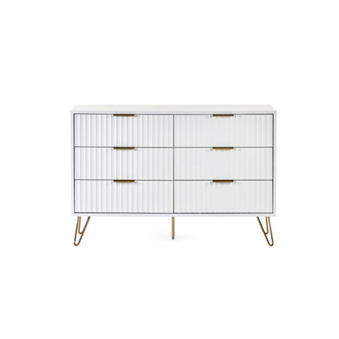 Murano 6 Drawer Chest - White - MUR005