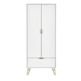 Murano 2 Door 1 Drawer Wardrobe - White - MUR006