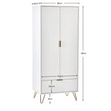 Murano 2 Door 1 Drawer Wardrobe - White - MUR006