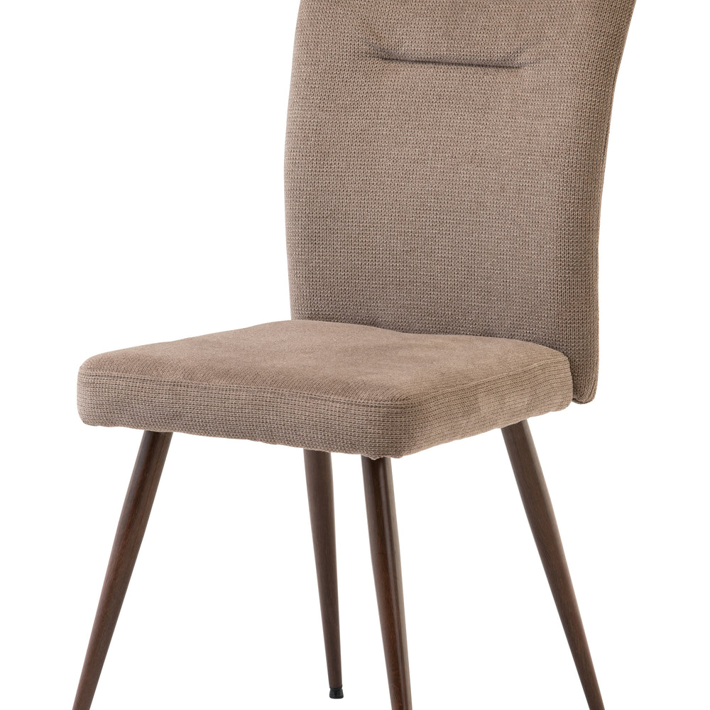 Mocha Fabric Dining Chair with Wenge Legs  Elegant Dining Furniture