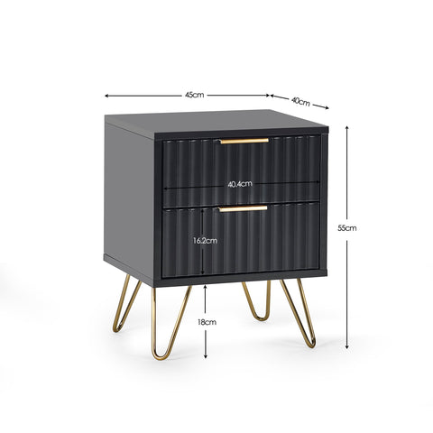 Murano Lamp Table - Black - MUR101