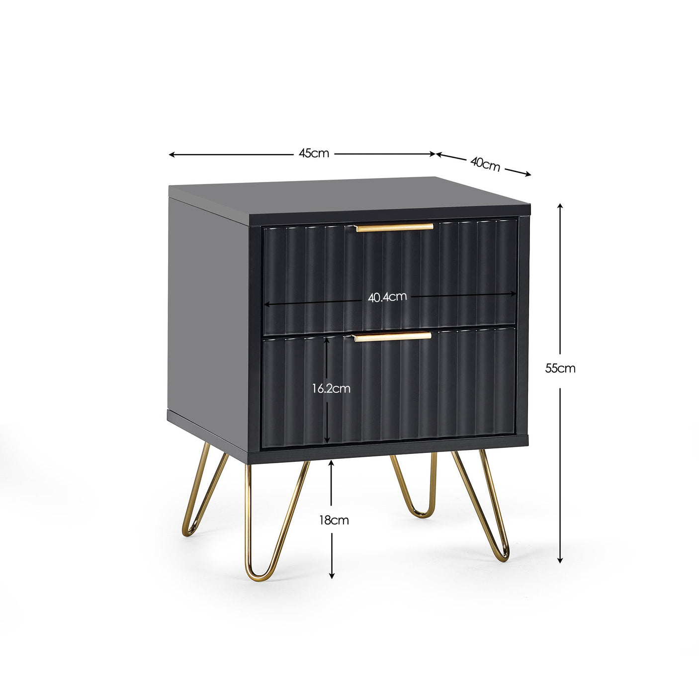 Murano Lamp Table - Black - MUR101